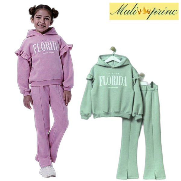 Topla podložena trenirka za deklice | Roza & Mint – Mali princ